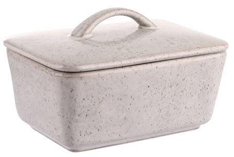 LDHHYH 2PCS Ceramic Butter Dish with Lid, 350ML Ceramic Butter Container Porcelain Butter Box with Lid for Home Kitchen Storage, Butter Storage (Grey)