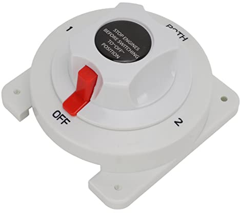 Yctze Dualer Batteriewahlschalter 300 A – 4-Positionen-Batterietrennschalter für Boote, Wohnmobile, LKWs und Mehr – Kompakt und Design