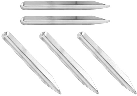 SHERCHPRY 5 Pezzi Spatola Curva da Laboratorio in Acciaio Inox 5 Pezzi Punta Arrotondata per Miscelazione, Raccolta e Trasferimento Polveri e Paste, Utensile Micro Spatola per Uso Chimico