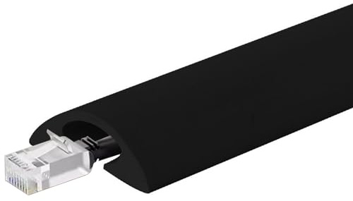 Canalina Passacavi Calpestabile, Canalina Calpestabile da 100 Cm, Canalina Passacavi Adesiva, Prevengono Inciampi Causati Dai Cavi in ​​Casa, Ufficio, Palestra(Black,2.6 * 0.8cm/1 * 0.3in)