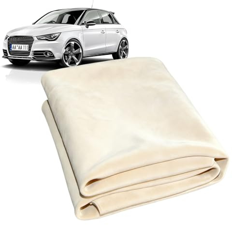 VAGCARS Super Absorbent Chamois Leathers for Cars, Soft Chamois Leather (40x60cm) for Scratch-Free & Fast Drying, Versatile Natural Shammy Leather Cloth for Car Windows, Mirrors & Interiors