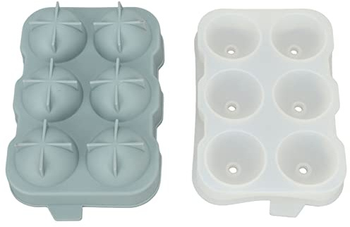 Moule à Glaçons en Silicone Plateaux à Boules de Glace Ronds avec Trous d'entonnoir Facile à Utiliser Réutilisable Anti-Fuite pour Whisky Cocktails Vin Café Restaurants 2 Pack