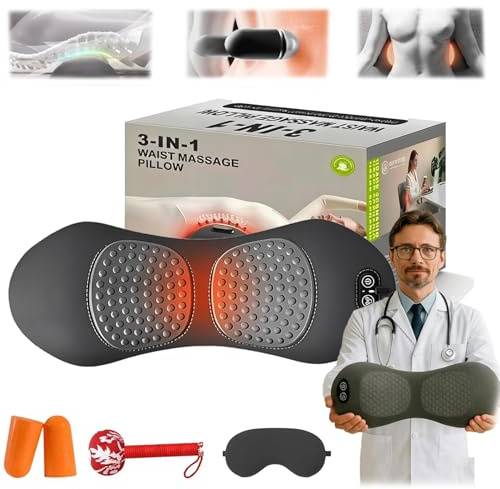 2026 Nouveau 3 En 1, Masseur Lombaire Et Sciatique, 3 En 1 Thérapie Du Dos, Massages Vibrants À Courbure Dorée À 135°, Allongée Et Élargie, Pour La Nuque, Les Épaules Et Le Dos (Noir)
