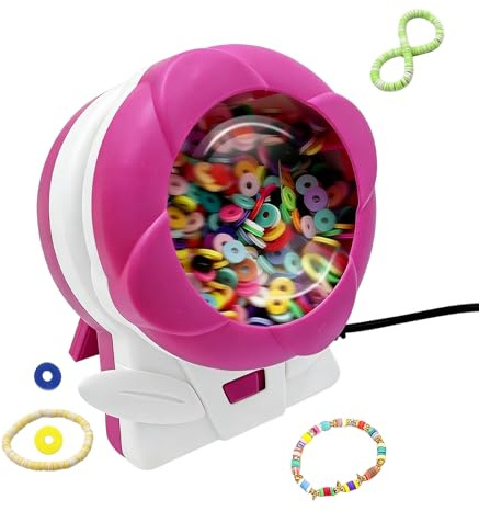 Turner de cuentas - Máquina eléctrica automática de 9,8 x 6,7 cm | Herramienta de enhebrado rápido para pulseras collares | Cuenco giratorio Creación de joyas DIY | Accesorio de ocio creativo para niñ