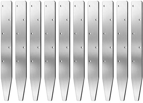 Fyrkantiga stålformstöd,10-delad V-form återanvändbara markeringar med hål - Metallpåle,För mark, trädgård, gräskant, landskapsarkitektur, utomhus, fastighetsgräns