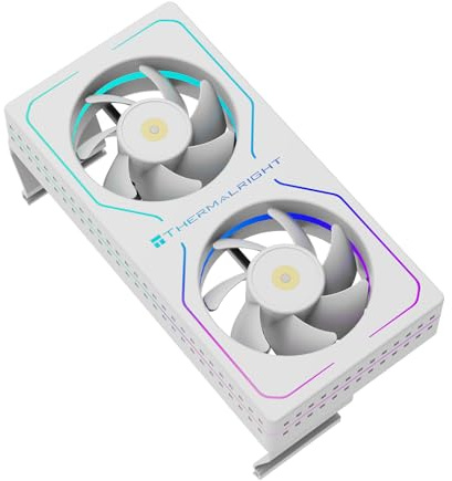 Thermalright MC-2 ARGB Bianco Raffreddatore per Memoria, ventilatore doppio con design PWM a 3200 rpm, raffreddatore RAM silenzioso, flusso d'aria di 16,17 CFM per kit di RAM DDR5/DDR4 da desktop