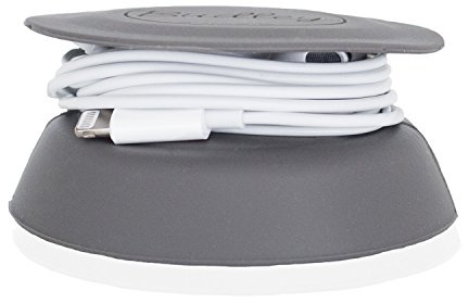 Budley - Sistema de almacenamiento compacto para auriculares/auriculares sin enredos, silicona (gris, juego de 1)