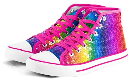Party Factory Pailletten Schuhe, Glitzer, in unterschiedlichen Größen, für Damen und Herren, Designer Turnschuhe, Sneaker für Karneval
