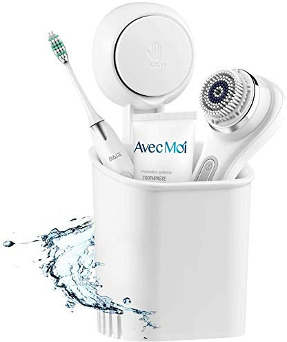 Ulinek Portacepillos de Dientes Sin Taladro Porta Cepillos de Dientes Pared con Ventosa Fuerte MAX 5KG Soporte Cepillo de Dientes para Baño Cocina Oficina Papelería, Accesorios Baño
