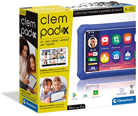 Clementoni - X Clempad X Tablet per Bambini (Versione in Italiano), Multicolore, 6 Anni+, 16623