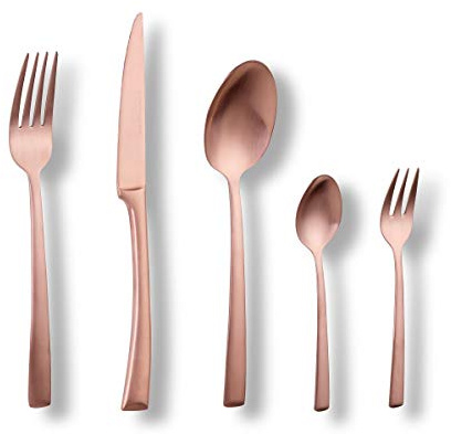 ECHTWERK Tafelbesteck Avelino, Bronze Edition, 20-teilig, Essbesteck für bis zu 4 Personen, Edelstahl 18/10, mattiert, Hochwertiges Besteck Set, für Esstisch, Tischdeko für Hochzeiten & Festtafel