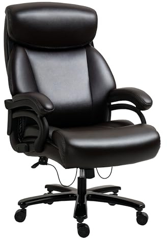 Vinsetto Bürostuhl Chefsessel Wippfunktion 180 kg Braun 72x83x114-122 cm