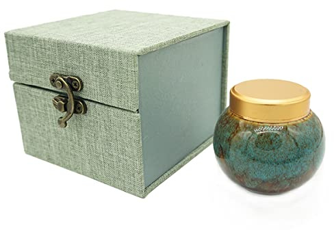 ZHIQIYI Urna pequeña mini urna, mini urna para cenizas humanas o mascotas, cubierta de sellado roscada de aleación, decoración del hogar u oficina (azul marino)
