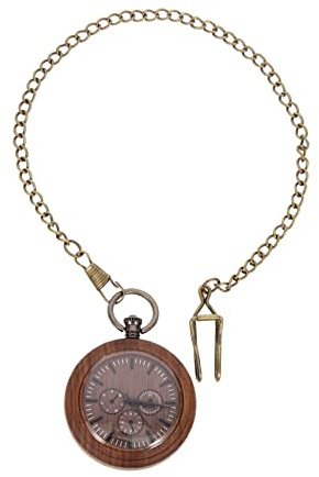 Mikikit Retro Taschenuhr mit Kette Dekorative Uhr aus Glas zum Zeitablesen für Alltag und Party