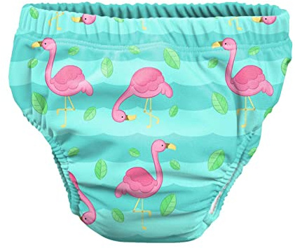 PSS! | Costume Contenitivo Bambino, Pannolino Costumino Neonato, Mare e Piscina, Stampa Pink Flamingo, Taglia M, Made in Italy
