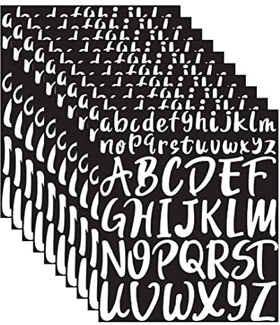 Zayookey 10 Blätter Selbstklebendes Buchstaben Vinyl Buchstaben Zahlen Set Briefkasten Alphabet Nummern Aufkleber Letter Number Stickers für Schilder, Briefkästen, DIY Scrapbooking (White)
