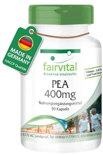 Fairvital | PEA 400mg - 90 Kapseln - Palmitoylethanolamid - Für 3 Monate - Qualitätsgeprüft und sicher dosiert - 100% vegan - Made in Germany