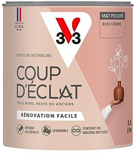 V33 Peinture murale intérieure Coup d'Éclat® Rose cendré Mat Poudré 0,5L