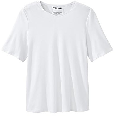 Damen Open-Back Adaptive Solid Color Diamond T-Shirt, Weiss/opulenter Garten, XX-Large