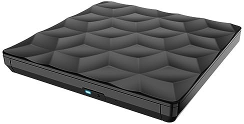 yomoe External CD DVD Drive USB 3.0 Type-C Portable CD DVD Rewriter Burner Writer External Optical Drive for PC Laptop