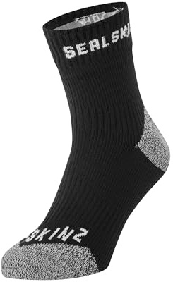 SEALSKINZ Dunton - Calzini impermeabili alla caviglia con Hydrostop, per tutte le stagioni, taglia L, colore: Nero, Nero, L
