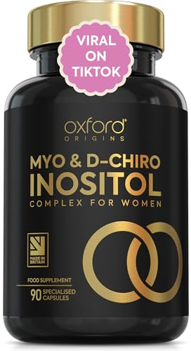 Myo-Inositol PMOS Supplement for Women | Made in the UK | High Strength Myo Inositol D Chiro Inositol Tablets | Menopause Supplements | Pregnancy Vitamins for Women | 90 Capsules
