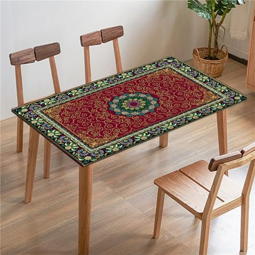 Morbuy 3D Rechteckige Elastische Tischdecke, Rechteckig Tischdecke mit Gummizug Spanntischdecke Gartentischdecke für Picknick Camping Partys (Klassisch 4,4.5FT/140x80cm)