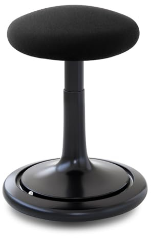 Ongo Classic Höhenverstellbarer Bürohocker, Ergonomischer Sitztrainer mit gewölbten Sitz (Schwarz, Regular (nieder))