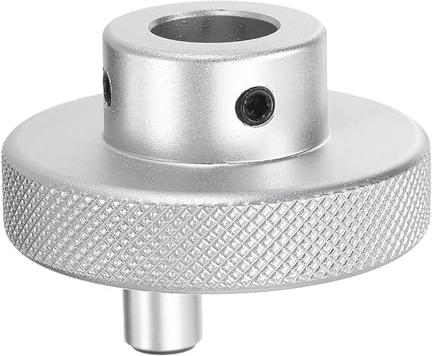 sourcing map Aluminum Alloy Handwheel 50mm OD 15mm Bore Lathe Hand Wheel with Rotate Handle Aluminum Milling Machine Handle with Wrench and 2pcs Screws for Milling Machine Lathe, Silver Tone