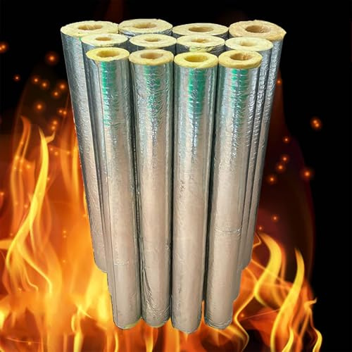 Pipe Insulation Foam Tube,Fire Resistant High Temperature Steam Pipe Insulation Material,Aluminum Foil Self-Adhesive Insulation Pipe,Outdoor Pipe Unsulation,Pipe Insulation(2-3/8ID X 1-1/8TK-3.3FT)
