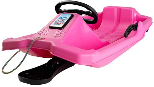 MOLTI Lenkschlitten, 84 cm, inkl. Zugseil ausgefeiltes Lenksystem kälte- und lichtbeständiger Kunststoff Winterspaß Schnee (Rosa)