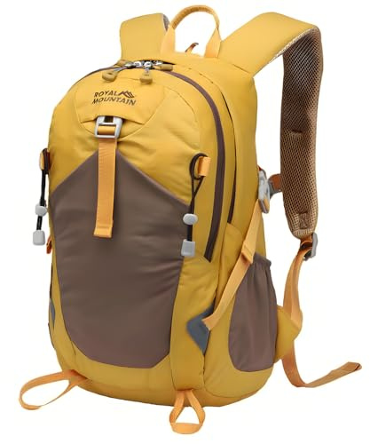 Lightweight Hiking Backpack, 30L Women/Men Waterproof Travel Rucksack Bag with Rain Cover, Outdoor Small Foldable Daypack for Student, Fit for 15.6 inch Laptop (Yellow, 30L)