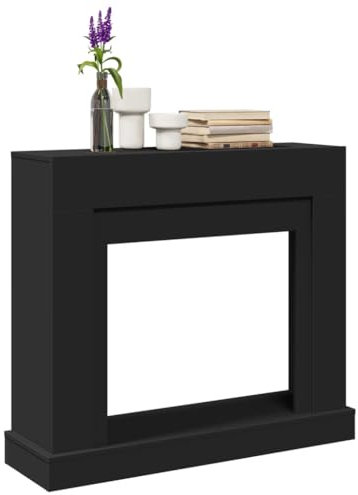 UJCHVHN Home Garden,Kaminumrandung schwarz 100x30x87,5cm Holzwerkstoff