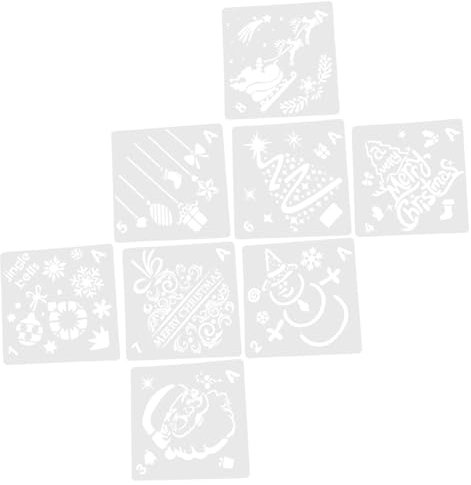 GRIRIW Sprühfarbenschablone Aus Wiederverwendbare Weihnachtsmalschablone Mit Dekorativen Schablonen Für Diy-bastelarbeiten Für Heimdekoration Und Schulprojekte