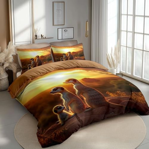 Bettwäsche Set Tier Hahn Herbst Orange Rot, Microfaser Wendebettwäsche Weich & Bügelfrei Bettbezug Mikrofaser Mit Kopfkissenbezug Mit 2 Reißverschluss 80X80Cm 220 cm X 240 cm