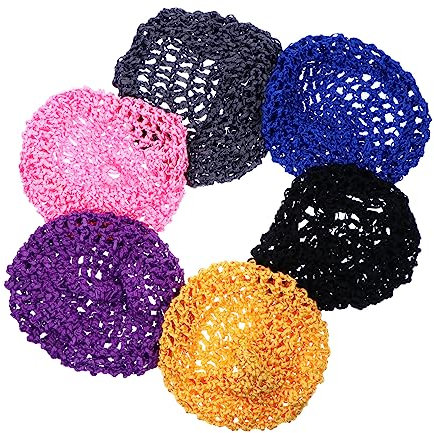 FRCOLOR 6stücke Netzmütze Für Damen Aus Gehäkeltem Netzgewebe Haarnetz Für Frauen Zum Schlafen Netzhut Zum Zusammenfalten Für Reisen