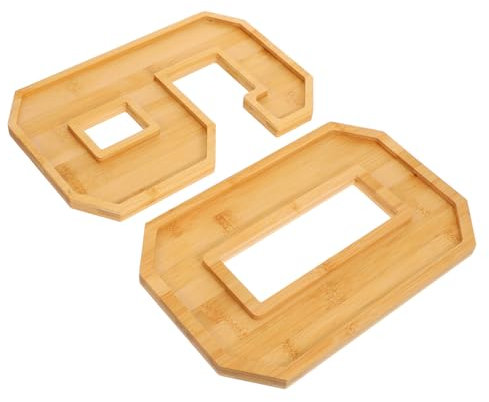 BEBEMOKO 1set Wooden Number Serving Platter Elegant Fillable Food Tray for Birthday and Anniversary Celebrations Versatile Decorative Fruit and Snack Dish