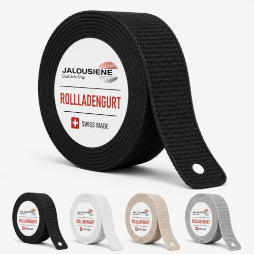 Jalousiene® Rollladengurt Schwarz 23 mm – 7 m – strapazierfähiges Ersatz-Gurtband für Fenster & Türen – reißfest, UV-beständig & passgenau – ideal für Heimwerker & Profis
