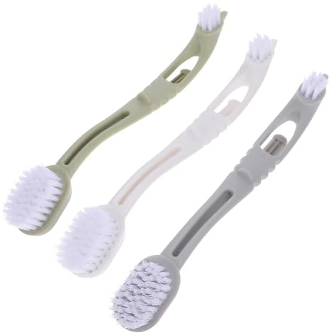 FUTUREORYY Bird Cage Cleaning Brush Set of 3 with Dual Soft Bristle Heads Long Handle for Pet Bird Supplies Small Animal Cage Cleaning and Maintenance