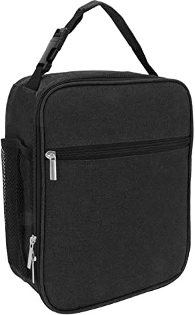 Tudaheuiy Borsa Termica Porta Pranzo 6L, Borsa Frigo Pranzo Ufficio Impermeabile e Anti-Perdita, Lunch Bag Borsa Termica con Doppia Cerniera per Lavoro, Scuola,Viaggi, Campeggio, Picni (Nero)