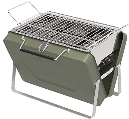 PNAJFUEL Grill Barbecue Au Charbon de Bois Barbecue Portable Pour La Maison Valise Barbecue Poêles À Barbecue Pliables/Green
