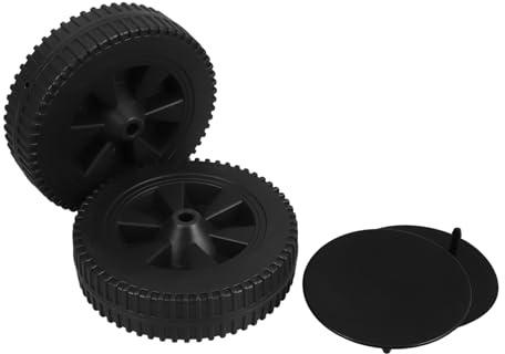 SUPVOX Ruote per Carrello Griglia in Plastica da 7 Pollici, Resistenti al Calore e Usura, Leggere e Facili da Montare, Compatibili con Barbecue e Attrezzature da Esterno, Set da 2 Pezzi Nero