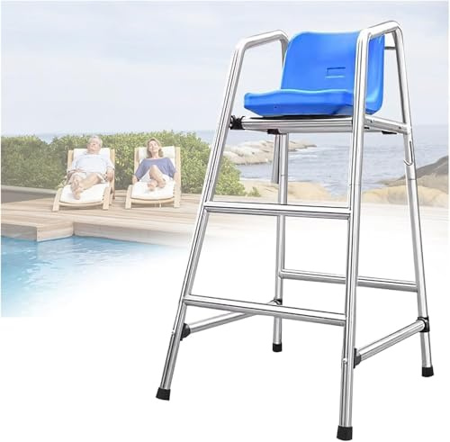 Taburete alto Escalera para Piscina Elevad Silla de salvavidas portátil para la piscina, Taberno de observación salvavidas de playa/lago/cubierta, Silla de árbitro desmontable competición natación vol