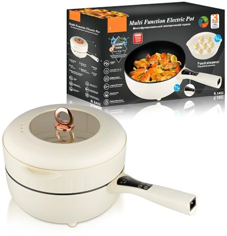 Wok Eléctrico Multifunción De 5L+7L: Todo En Uno For Saltear, Hervir Y Cocinar Al Vapor - Antiadherente