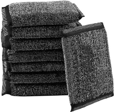 8 Pezzi Spugna Piatti lavabile Cucina AntiGraffio Spugna, 13×8,5×2cm Riutilizzabili Su Entrambi I Lati Spugne Lavabili, Multipurpose Wire Dishwashing Rags pour Crepe In Piastrelle, Rubinetto Scala