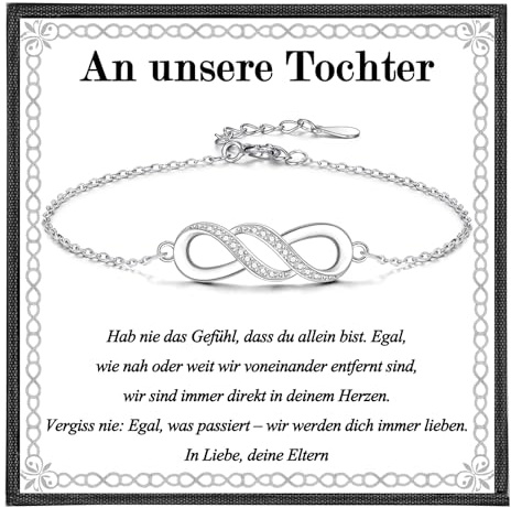 CERSLIMO Geschenke für Mutter/Tochter/Schwester/beste Freundin Armband Unendlichkeitszeichen Zirkonia Infinity Freundschafts Weihnachten Schmuck Geburtstagsgeschenk