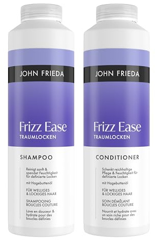 John Frieda Traumlocken Set - Shampoo, 500ml & Conditioner, 500ml - Frizz Ease Serie - Für lockiges, welliges Haar