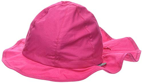 Sterntaler Sonnenhut - Mädchen Sommerhut - UV-Schutz 50+ Mütze mit breiter Krempe und Größenregulierung - Nackenschutz - Bindebänder - Baby Kinder Kopfbedeckung aus Popeline (Bio) - magenta, Größe 53