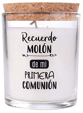DISOK Lote de 20 Velas de 1ª Comunión Recuerdo Molón presentada en Caja Kraft de Regalo - Velas para Comuniones Originales y Baratas. Recuerdos para 1ª Comunión, Detalles y Regalos Baratos