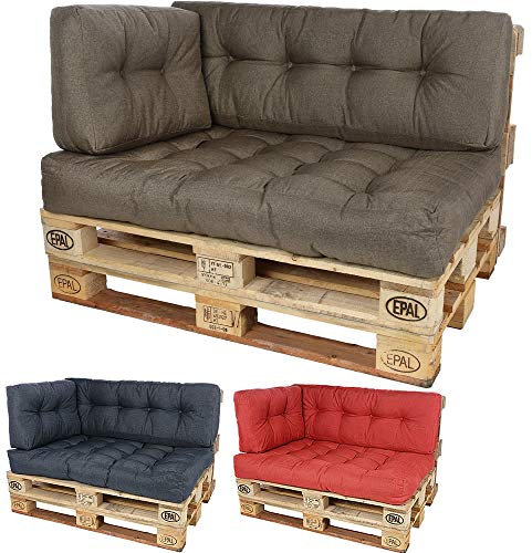 Melko Palettenkissen Sitzkissen Outdoor Palettenauflage Palettenpolster Auflage für Europalette Palettenmöbel - Farb- und Größenauswahl (Rückenkissen 120 x 40 cm, Braun)